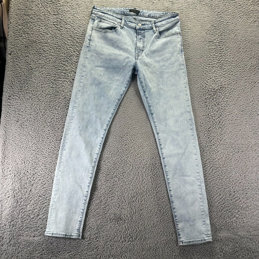 Uniqlo Jeans Mens 33x34 Blue Cotton Denim Skinny Leg Streetwear Travel Stretch